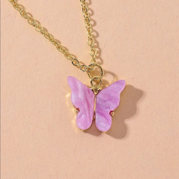 Jewelry - Dainty Lavender Butterfly Necklace